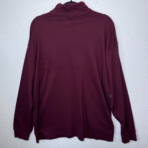 Vintage 90s Tommy Hilfiger Mens Size XL Red Crest Logo Turtleneck Sweater Preppy - Picture 3 of 8